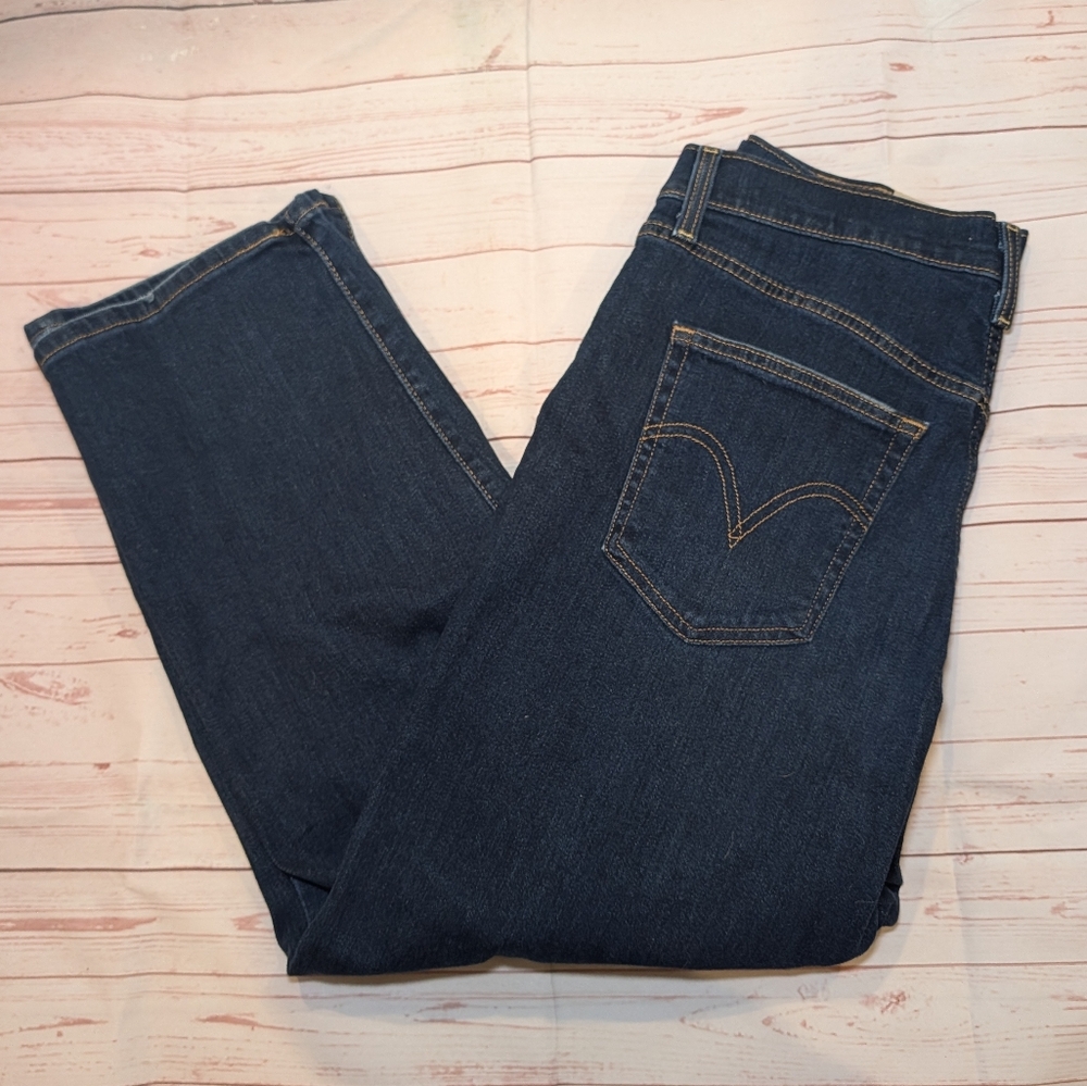 🎉 SALE 🎉 NWT Levi's Women's Ribcage Dark Blue Straight Leg Ankle Jeans - Picture 4 of 7